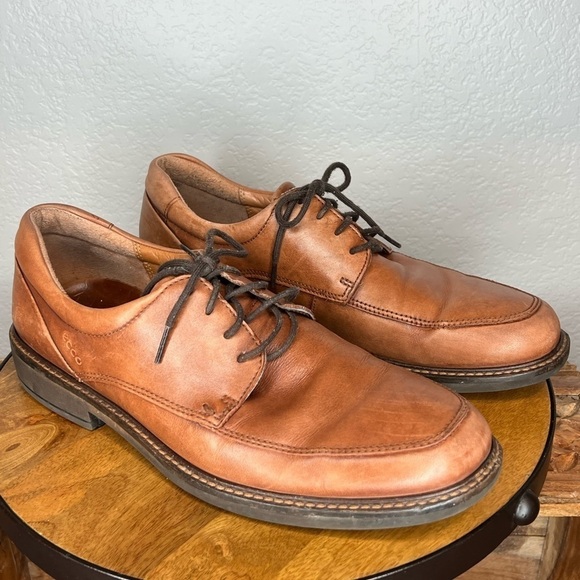 203. ECCO Mens Holton Leather Oxfords Apron Toe Cognac Brown Tan 10 main image 6